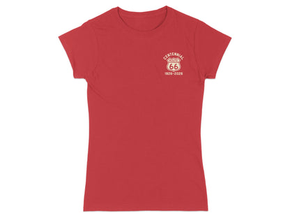 Red t-shirt with "Centennial Route 66" logo.