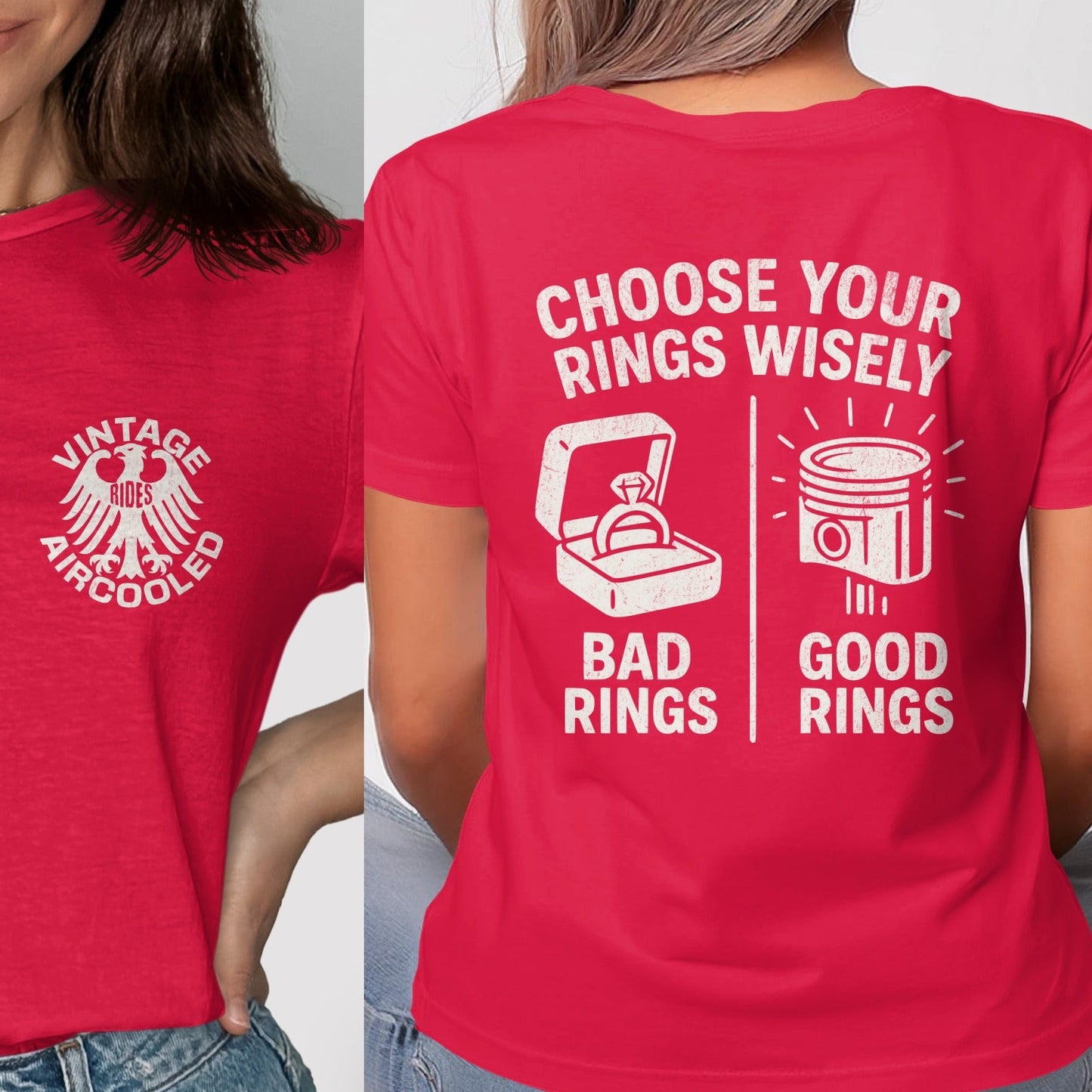 Vintage Rods Aircooled Choose Wisely Rings T-Shirt product type