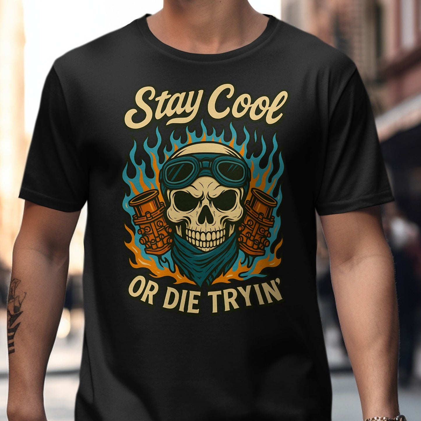 Stay Cool Or Die Tryin Skull Graphic T-shirt product