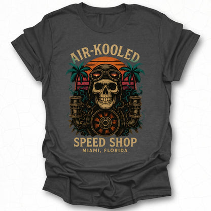 Air-Kooled Speed Shop Miami Florida Skull T-Shirt