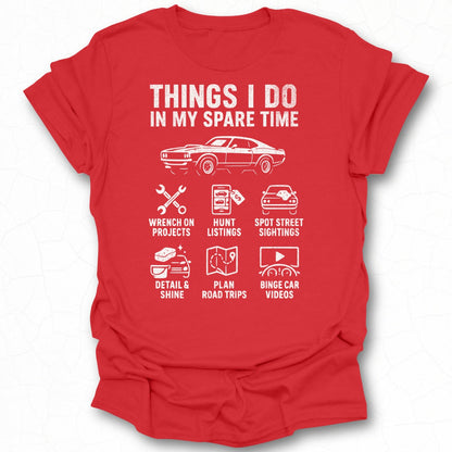 Red T-shirt Things I Do in My Spare Time product