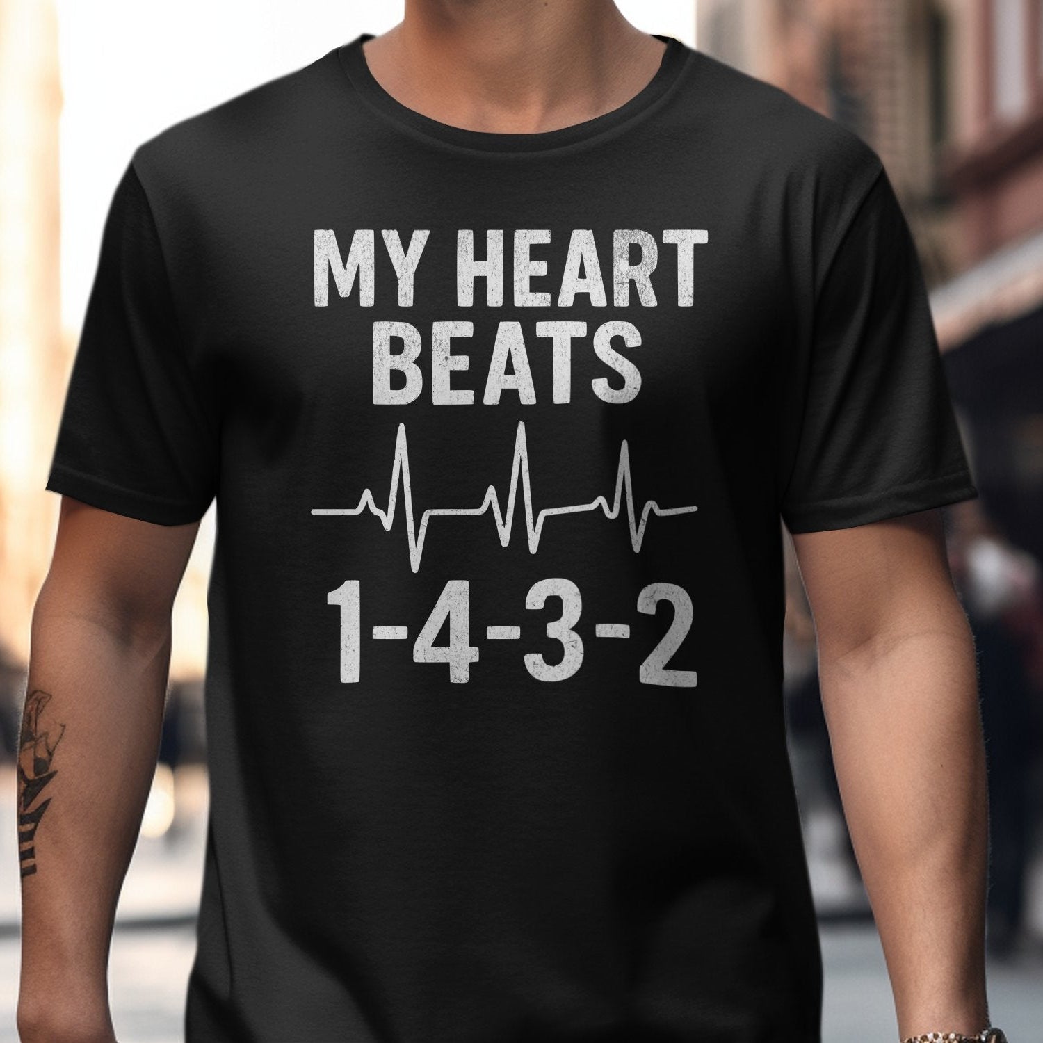 My Heart Beats 1 4 3 2 Graphic Tee Shirt product