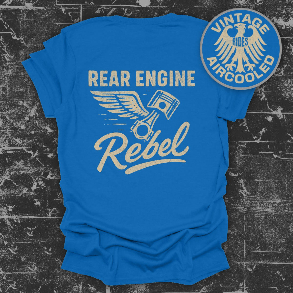 Vintage Rides Aircooled Rear Engine Rebel T-shirt