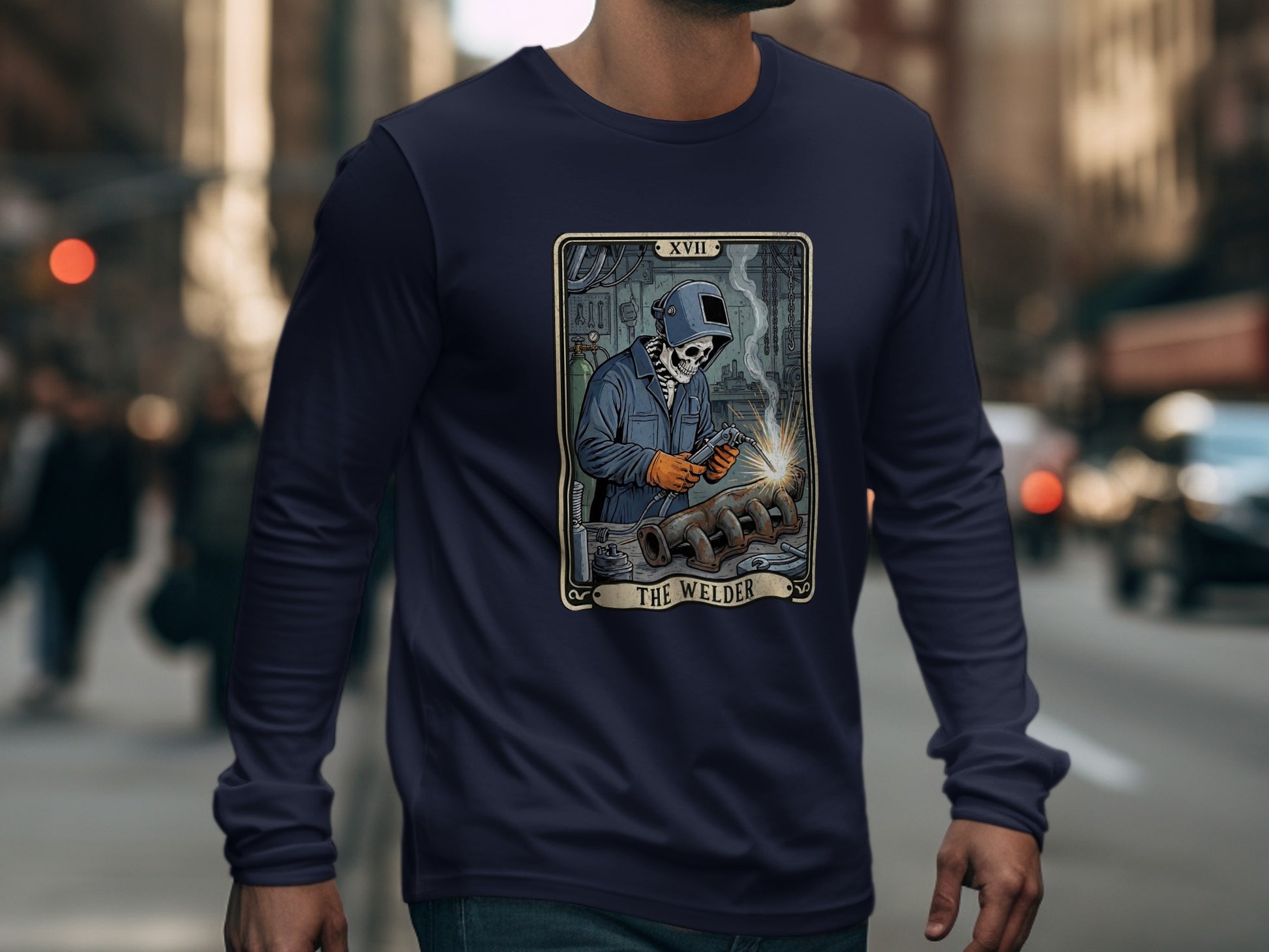 The Welder Graphic Long Sleeve Shirt for Men