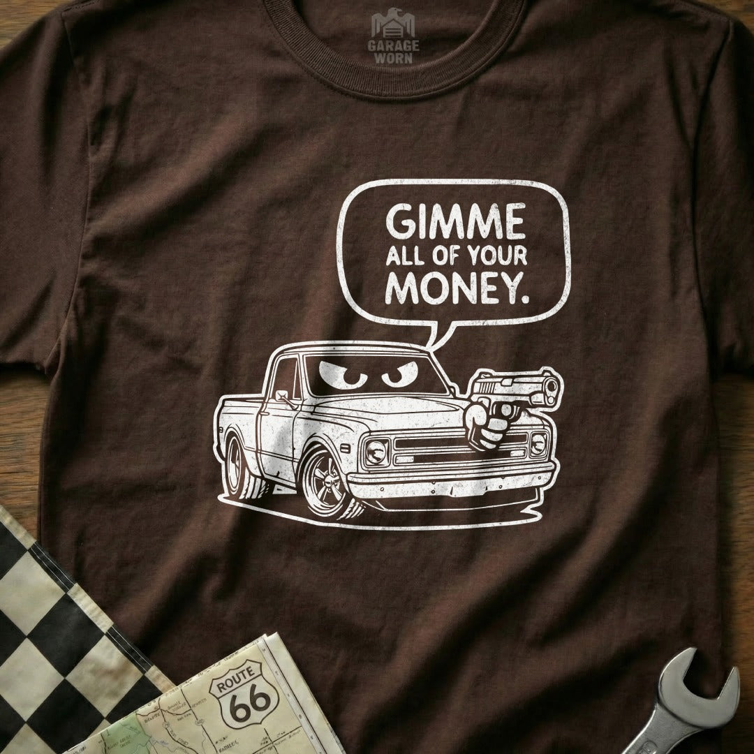 Gimme All Of Your Money Car Graphic T-Shirt Product