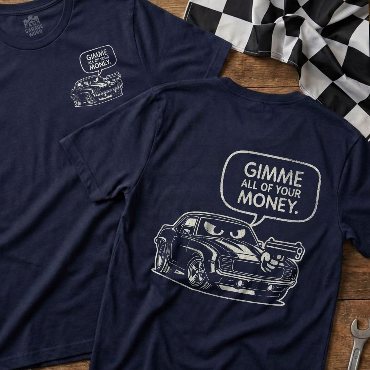 Gimme All Of Your Money Car Graphic T-shirt