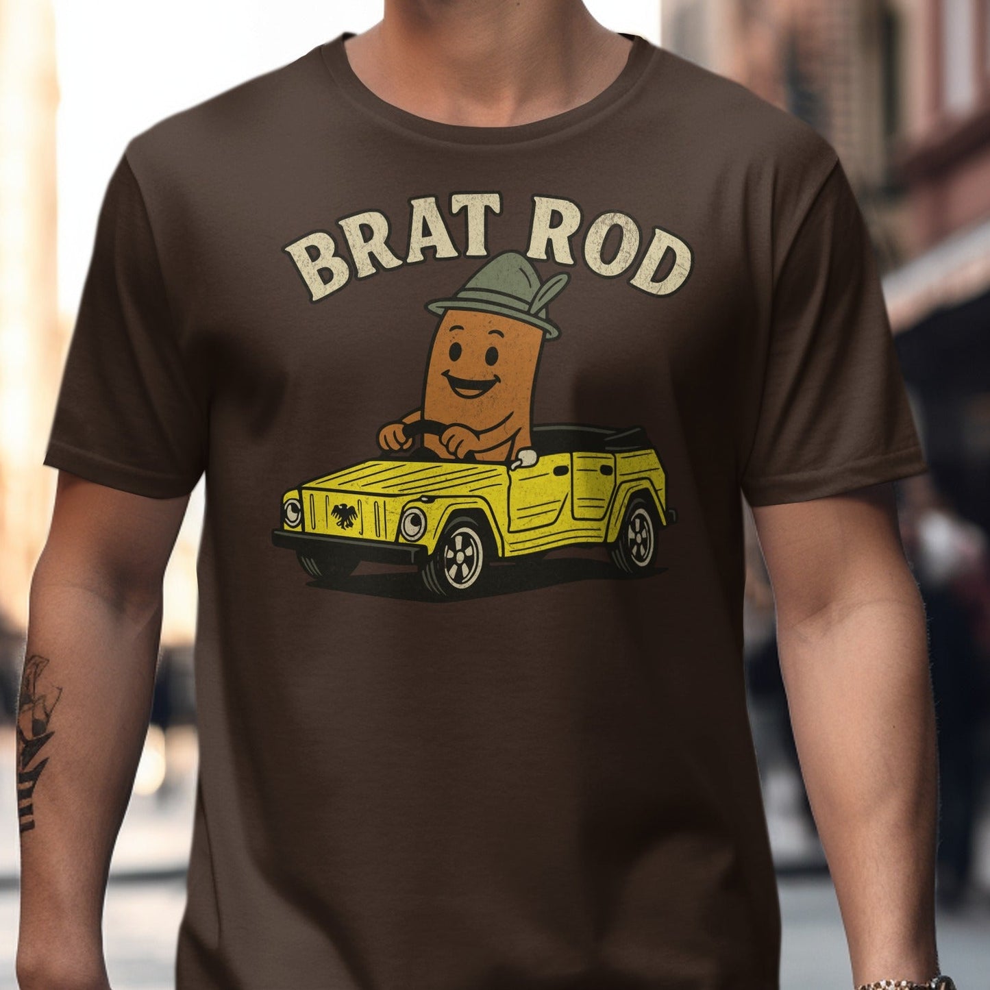 Brat Rod Graphic Tee with Cartoon Car Design product