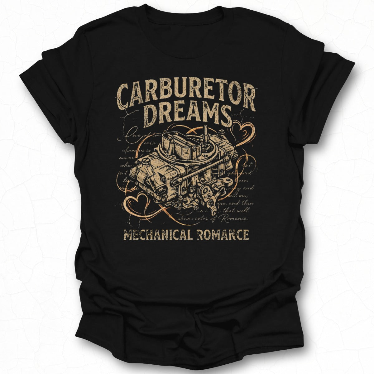 Carburetor Dreams Mechanical Romance Design Shirt