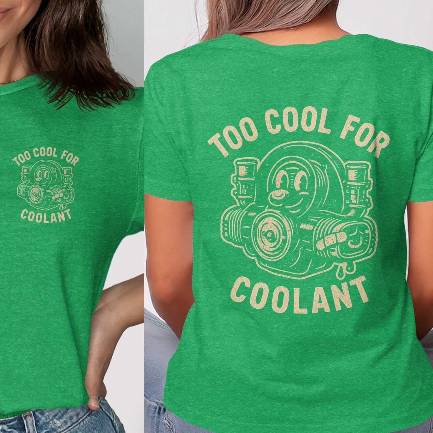 Too Cool For Coolant Graphic Print Green Shirt product