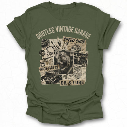 Bootleg Vintage Garage Speed Shop Graphic T-Shirt