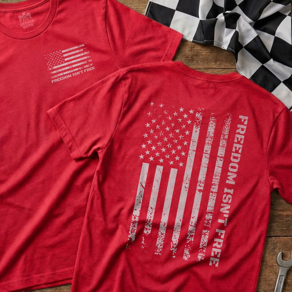 Freedom Isn't Free American Flag Patriotic Red product type
T-Shirt
Red Shirt
American Flag
Patriotic Shirt
USA Flag
Freedom
Isn't Free
Graphic Tee
Stars Stripes
Mens Apparel
Military Pride
Veteran Support
National Pride
Independence Day
US Flag Print
Short Sleeve
Flag Design
Distressed Flag
Red Graphic
Heritage
