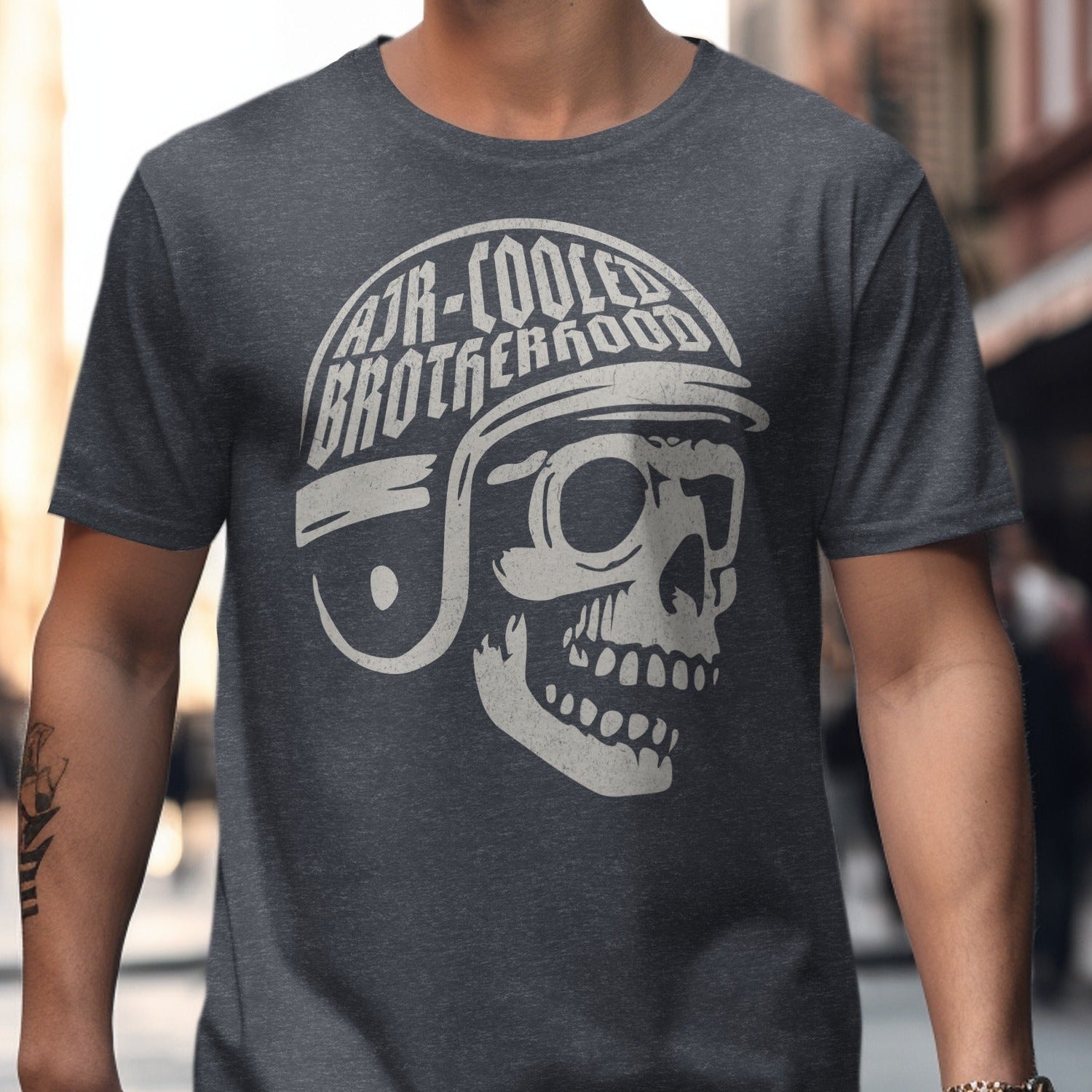 Air Cooled Brotherhood Helmet Skull T-Shirt product