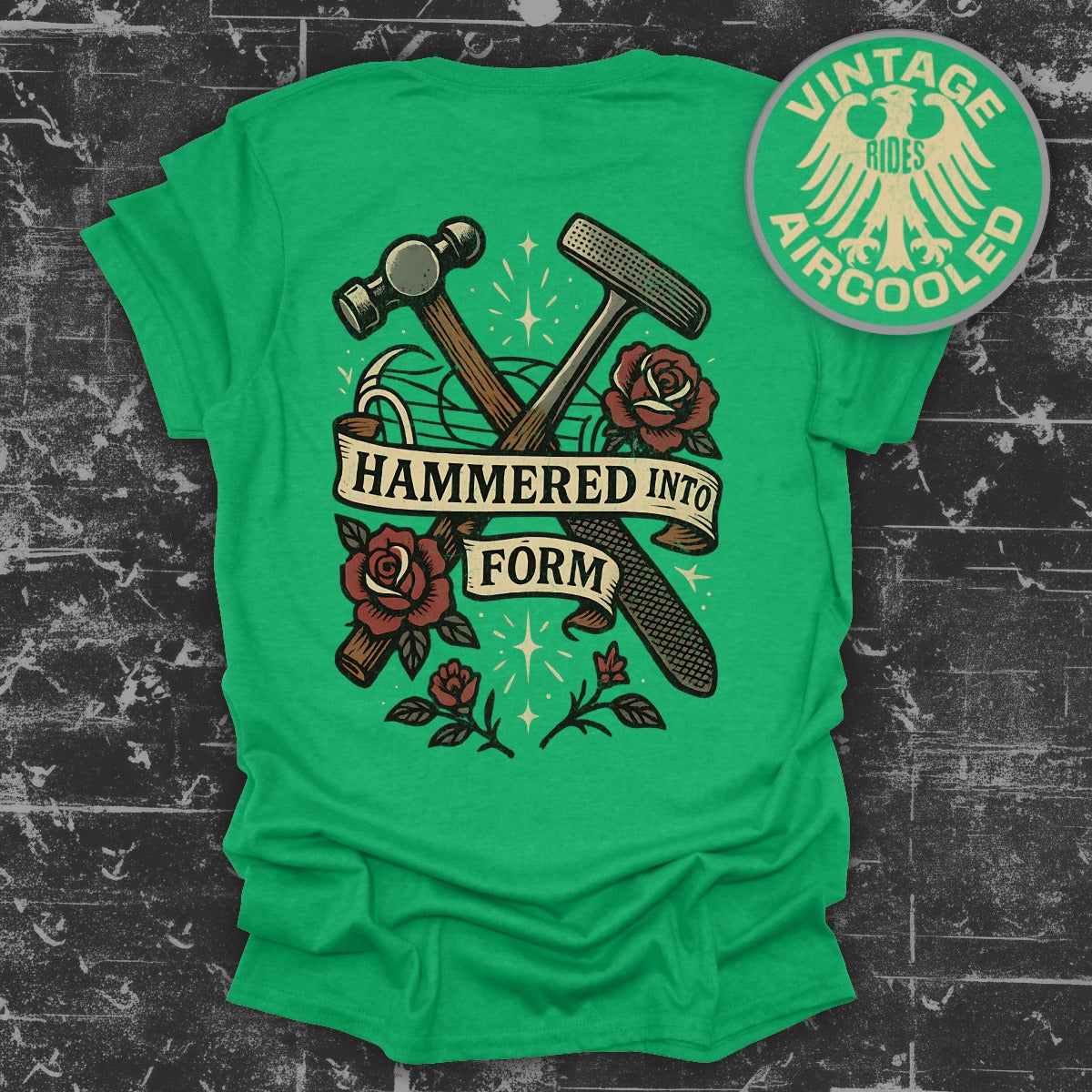 Hammered Into Form Graphic Vintage Rides T-Shirt product type