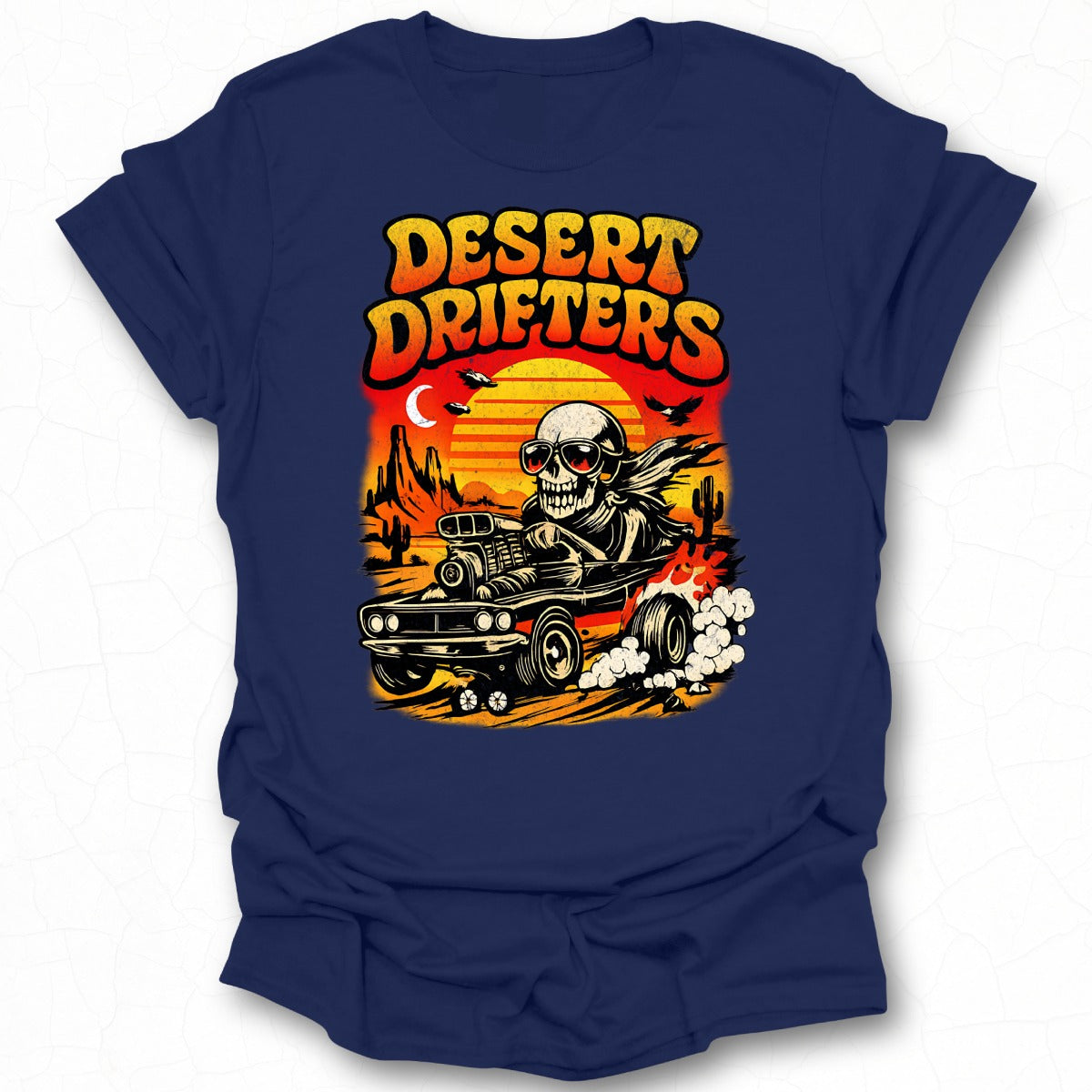 Desert Drifters Skeleton in Hot Rod Graphic Shirt