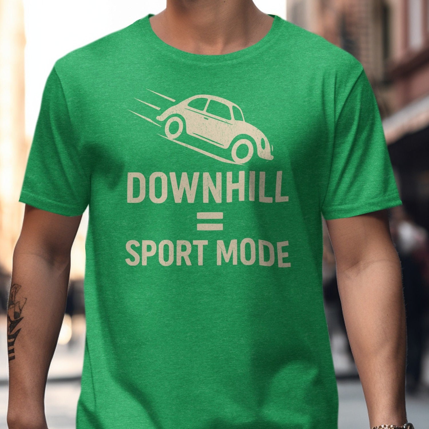 Downhill Sport Mode Graphic Green T-Shirt product