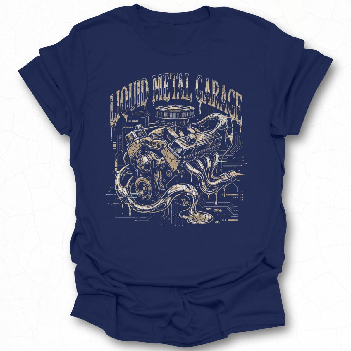 Liquid Metal Garage Graphic Engine T-Shirt