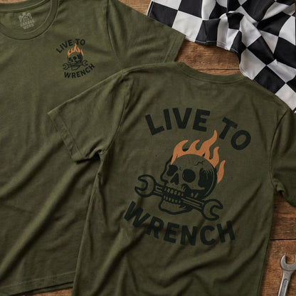 Live to Wrench Skull Graphic T-shirt Product