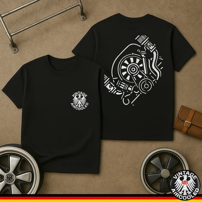 Vintage Aircooled Engine Graphic Black Tee Shirt product type