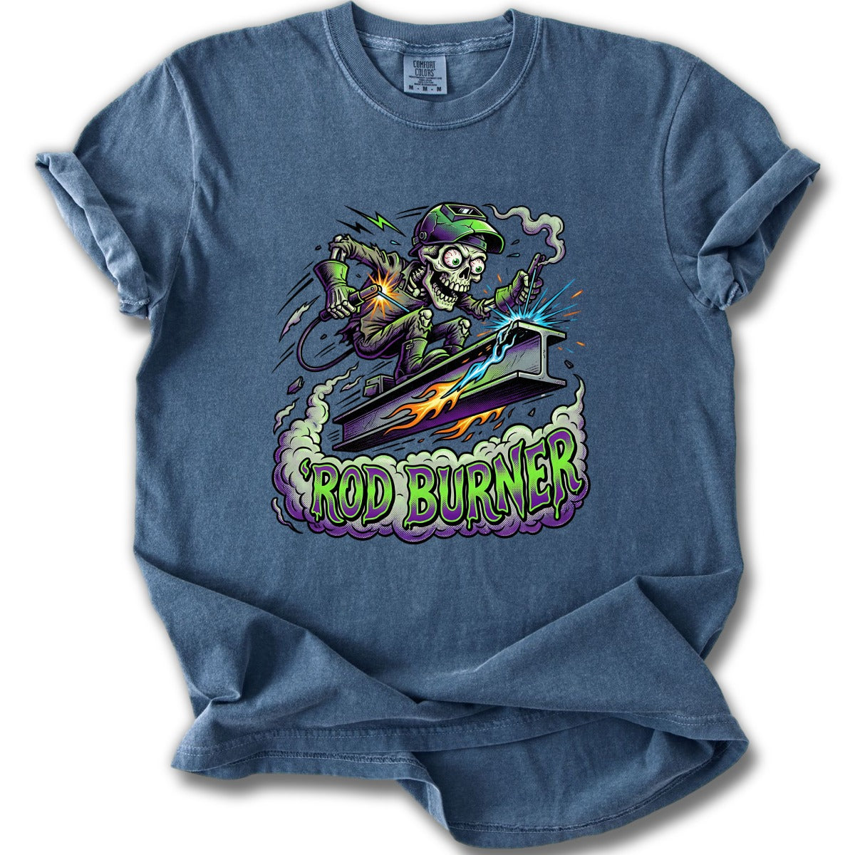 Rod Burner Graphic Tee with Skeleton Illustration