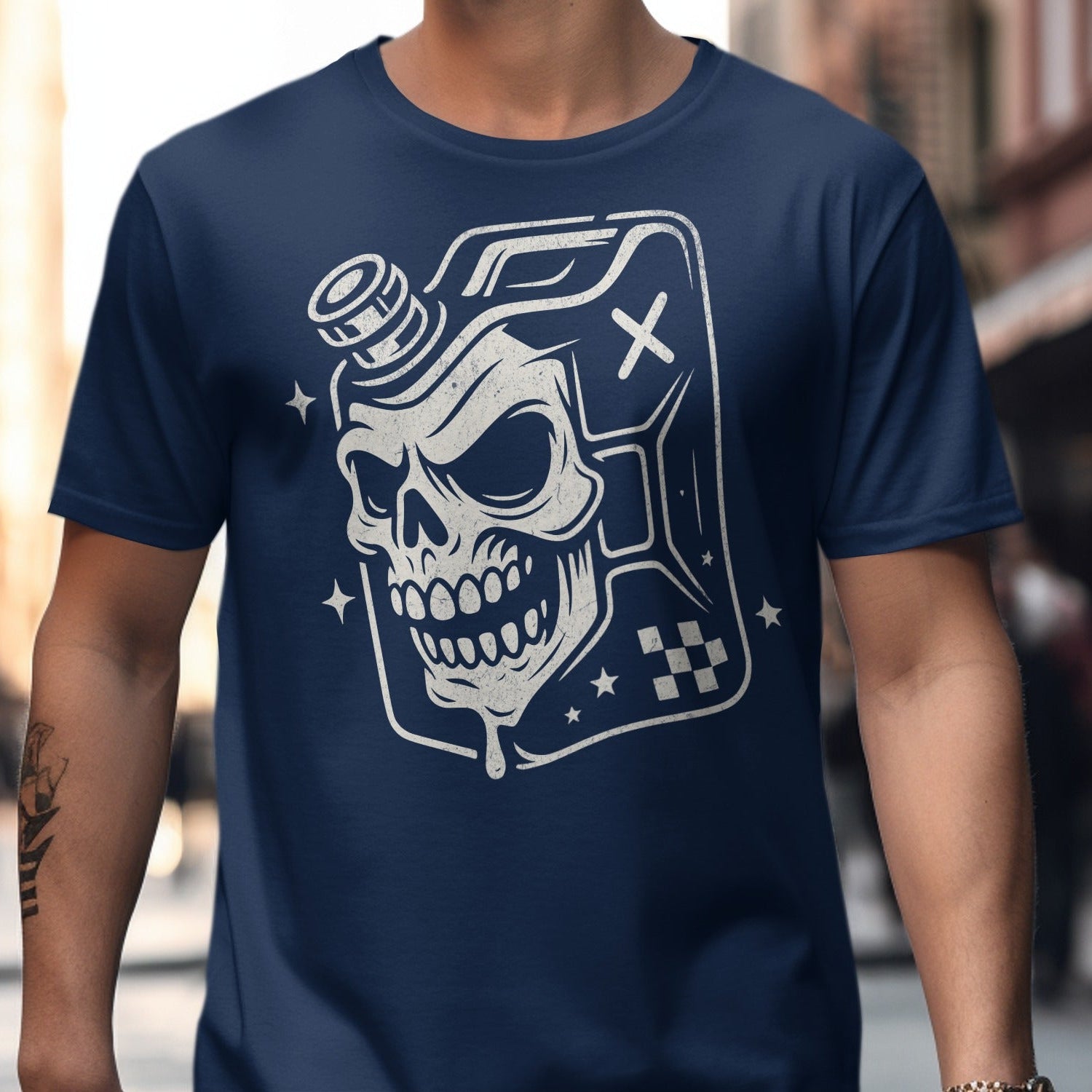 Bold Skull and Gas Can Artwork T-Shirt product type