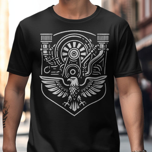 Engine and Eagle Design Printed T-Shirt product