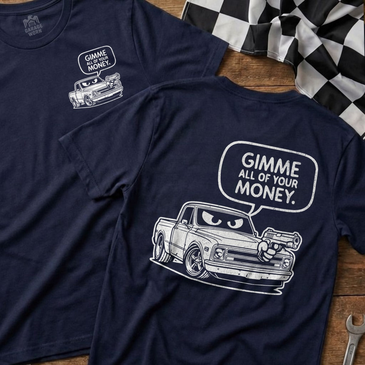 Gimme All of Your Money Car Design T-Shirt