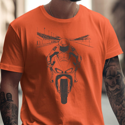Orange T-Shirt with Motorbike and Rider Design product