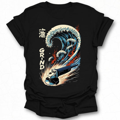 Japanese Art Inspired Grind Wave Grinder T-shirt