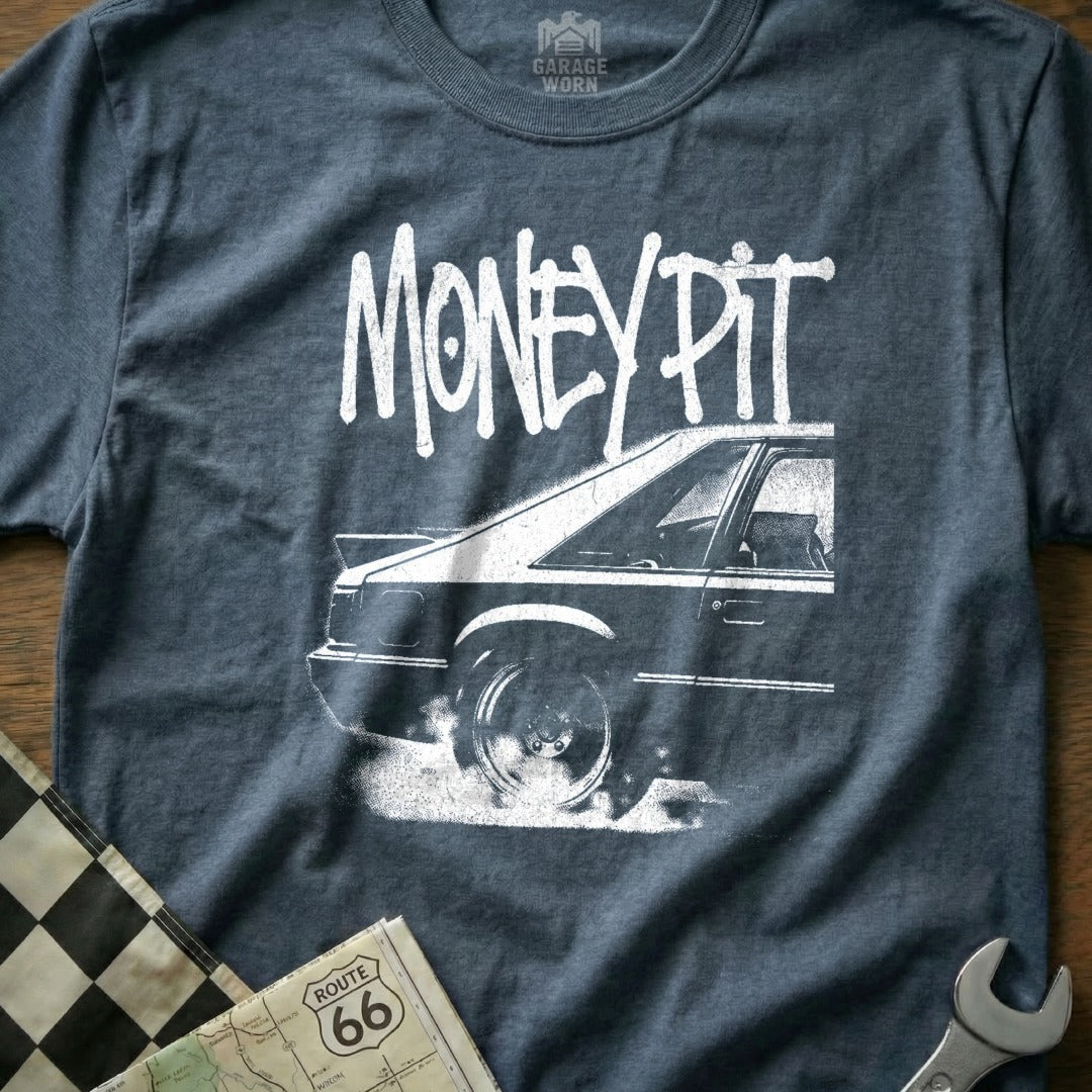 Money Pit Car Graphic Printed Short Sleeve T-Shirt