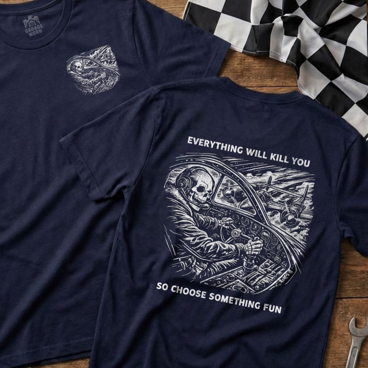 Garage Worn Skull Pilot Everything Will Kill You product type