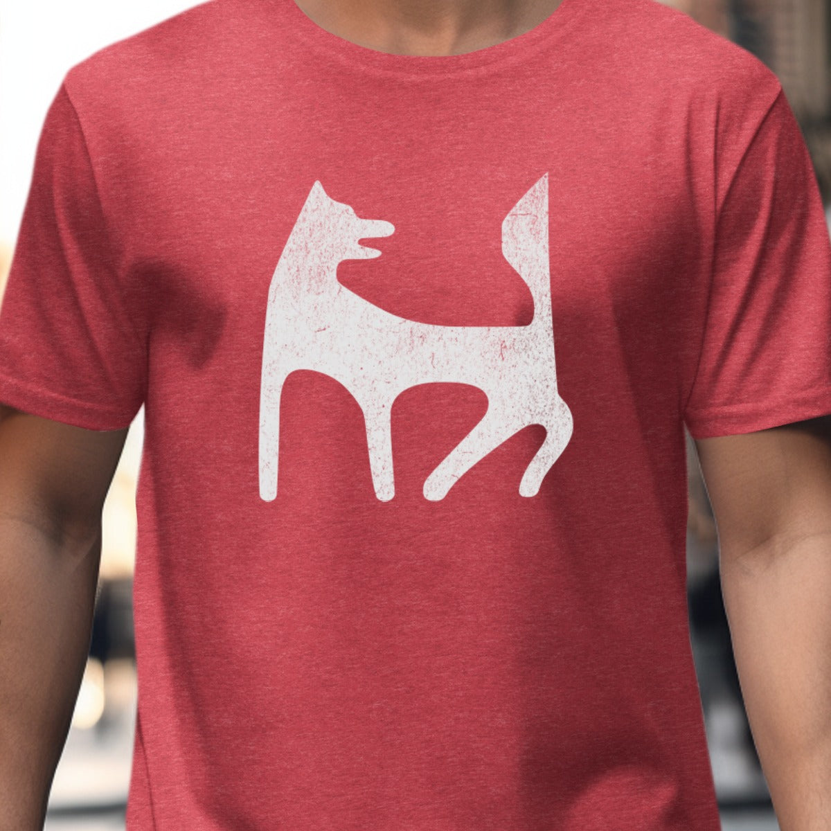 Unique Red Tee with Artistic Dog Print product