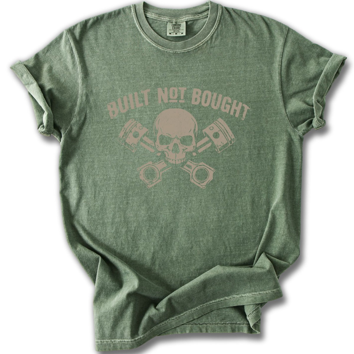 Built Not Bought Skull Pistons Graphic T-Shirt