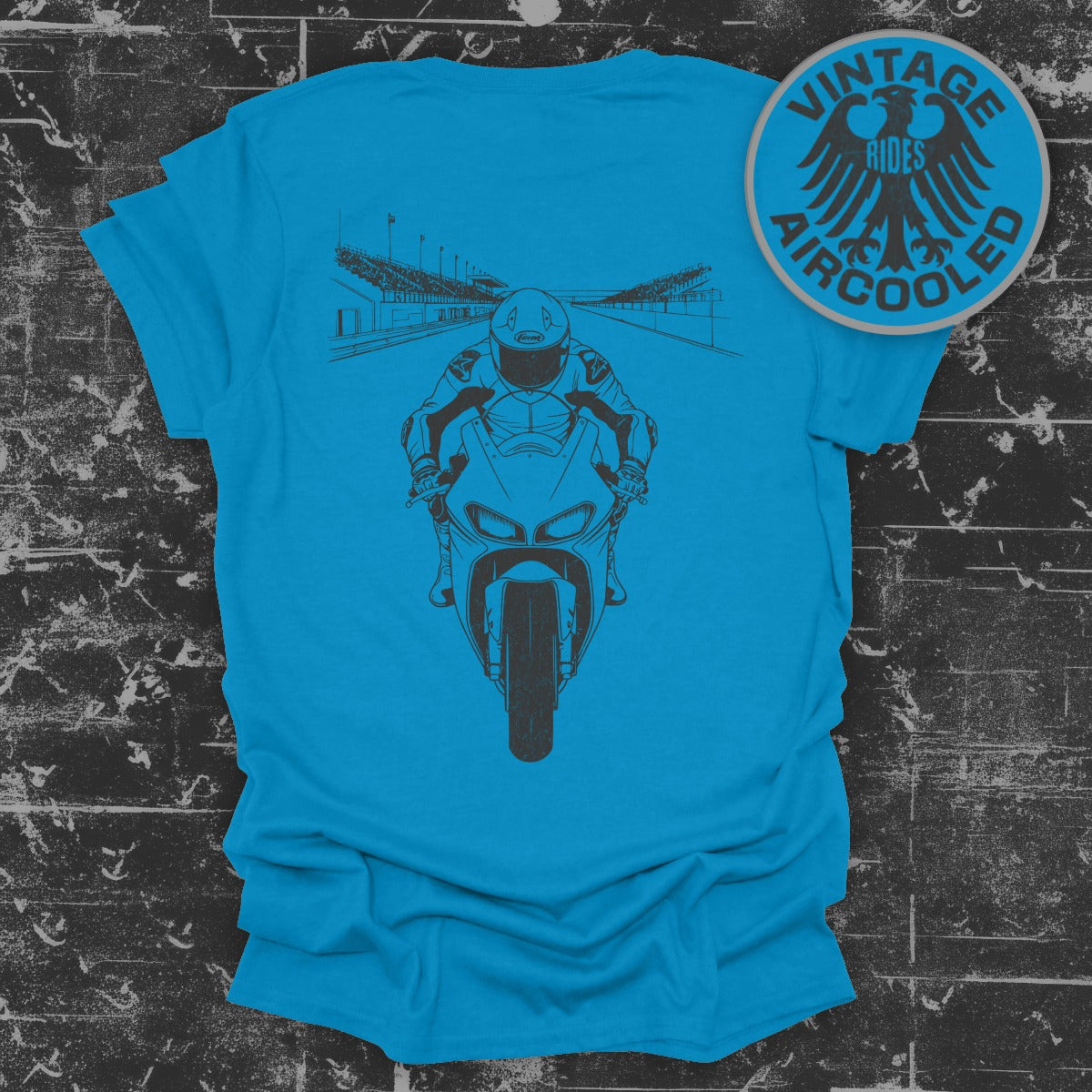 Blue Rider Motorcycle Graphic Tee Shirt product
