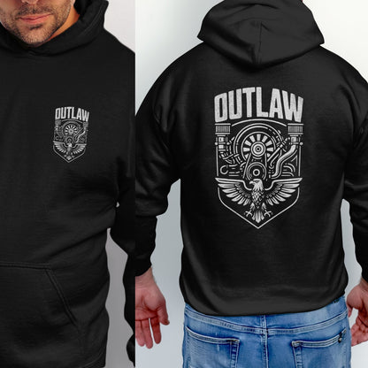 Outlaw Graphic Black Hoodie with Detailed Design product
