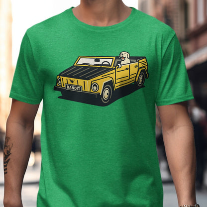 Unique Green Shirt with Cool Car Print T-Shirt Product