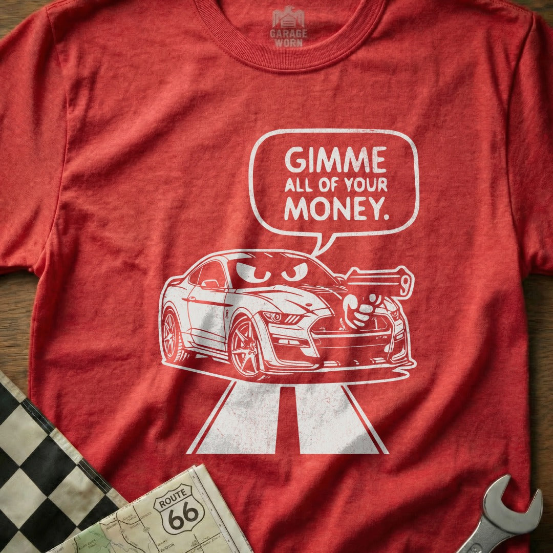 Gimme All of Your Money Car Graphic Humorous product type