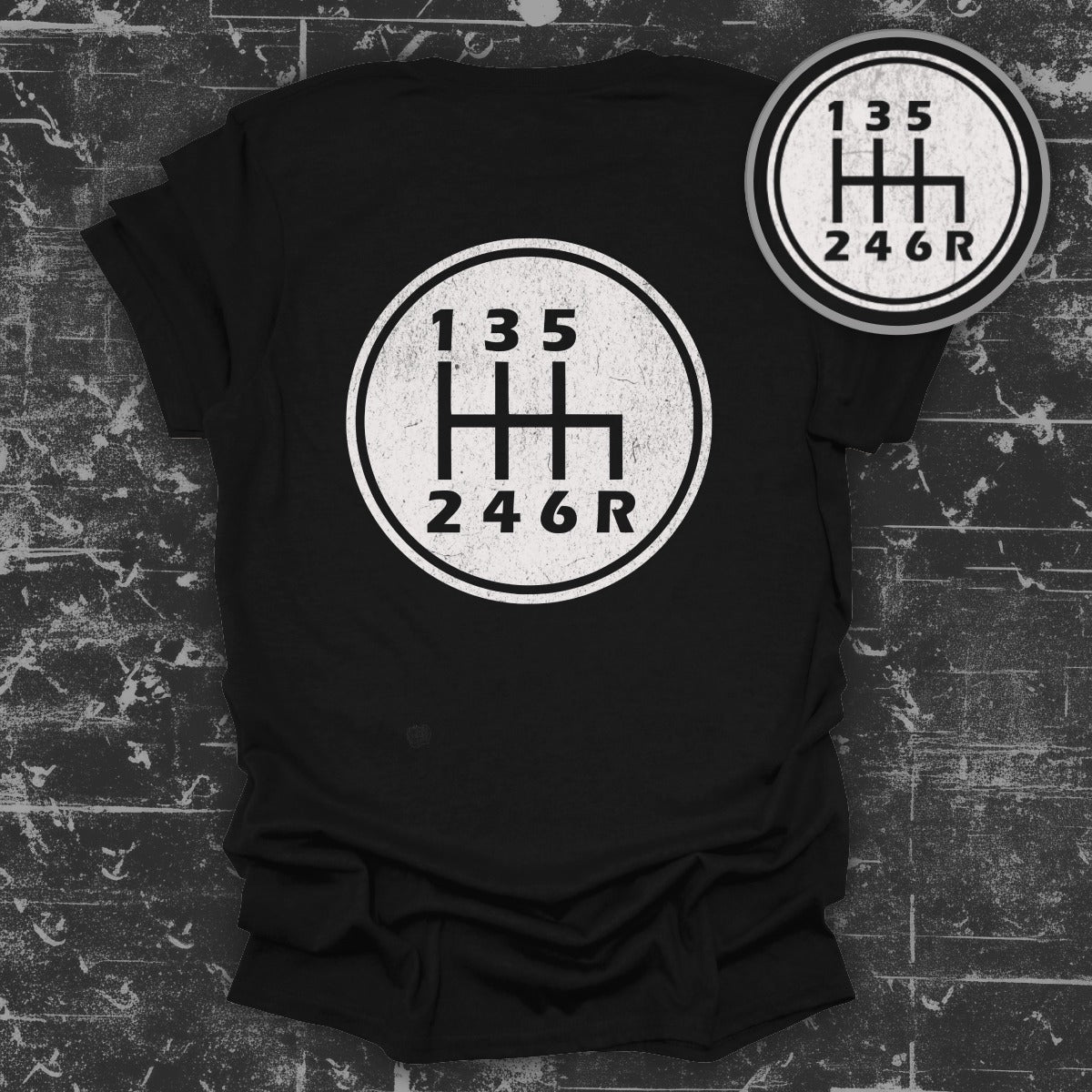 Black T-Shirt with 135 246R Design Tee