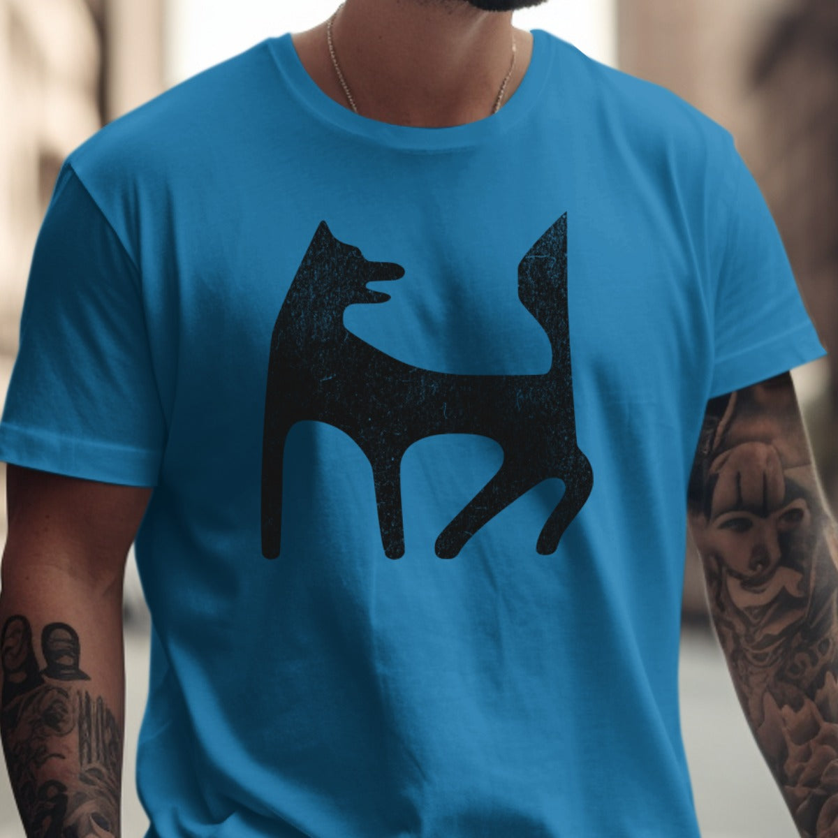 Stylish Blue Graphic Print Dog T-Shirt product type