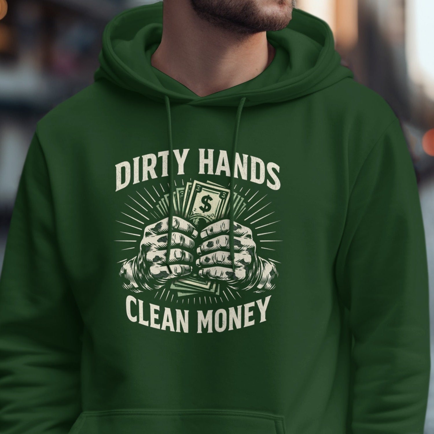 Dirty Hands Clean Money Graphic Hoodie for Comfort Wear