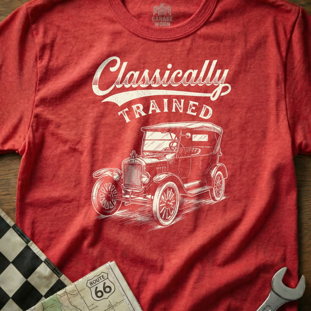 Red t-shirt with white
