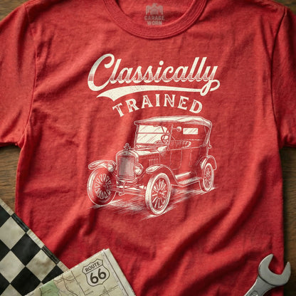 Red t-shirt with white