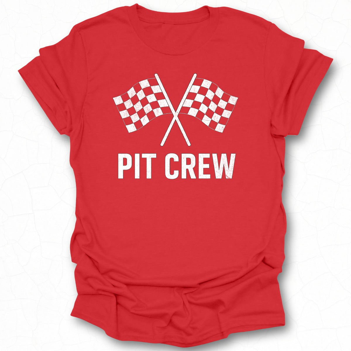 Pit Crew Checkered Flags Graphic Tee Shirt Product