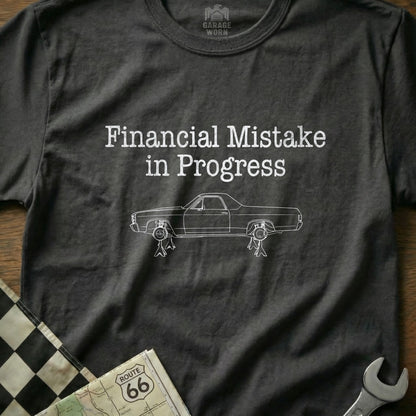 Financial Mistake in Progress Car Humor T-shirt