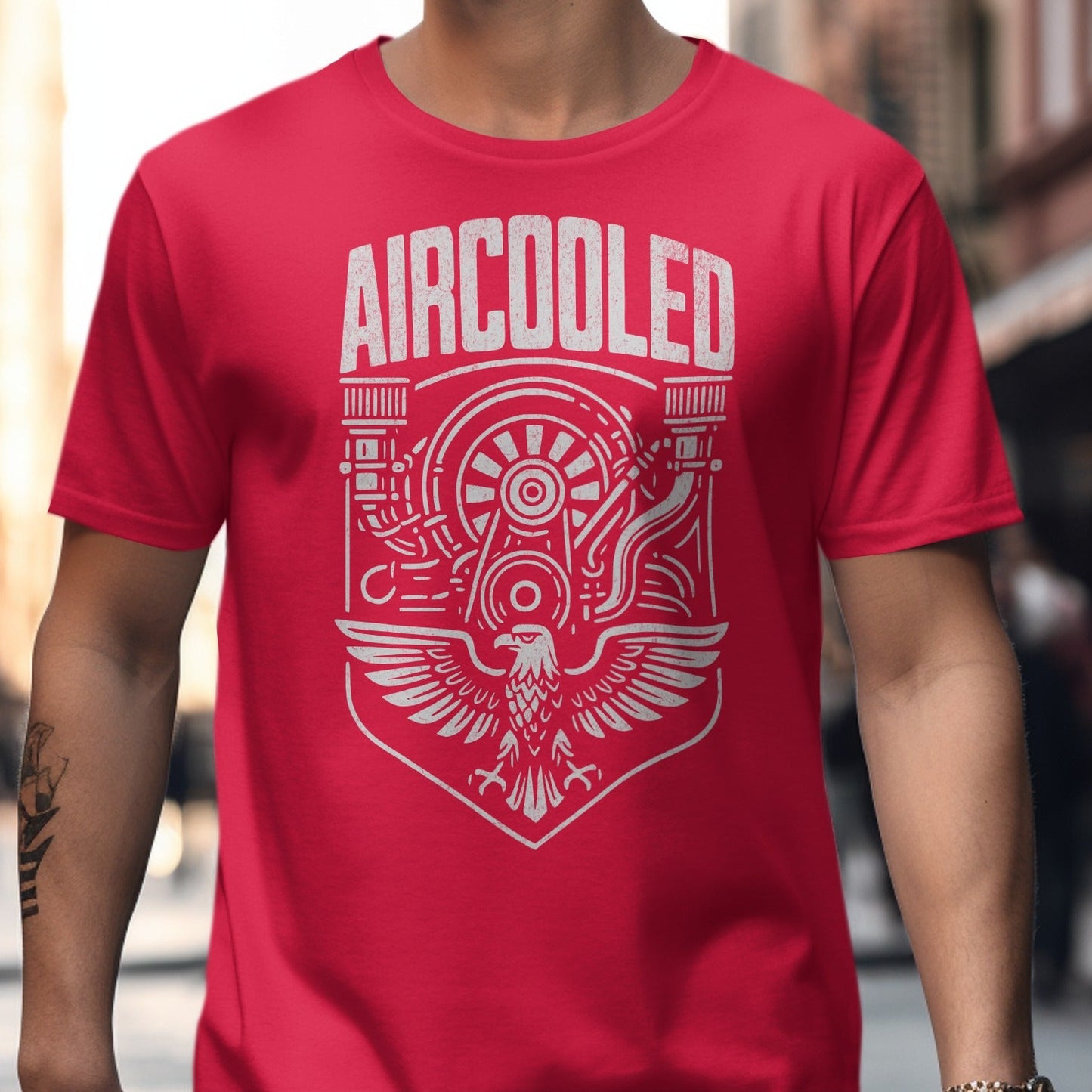 Aircooled Printed Design on Red Shirt product