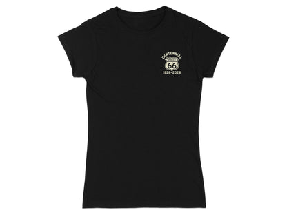 Black t-shirt with Route 66 Centennial 1926-2026 logo.