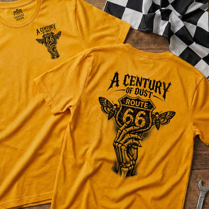 Route 66 A Century OF Dust Skeleton Hand Moth Tee Shirt product type