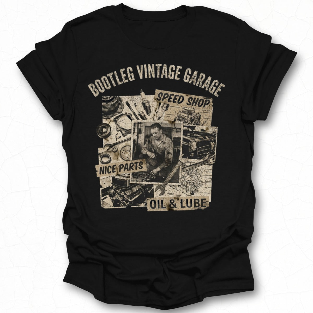 Bootleg Vintage Garage Speed Shop Nice Parts T-shirt