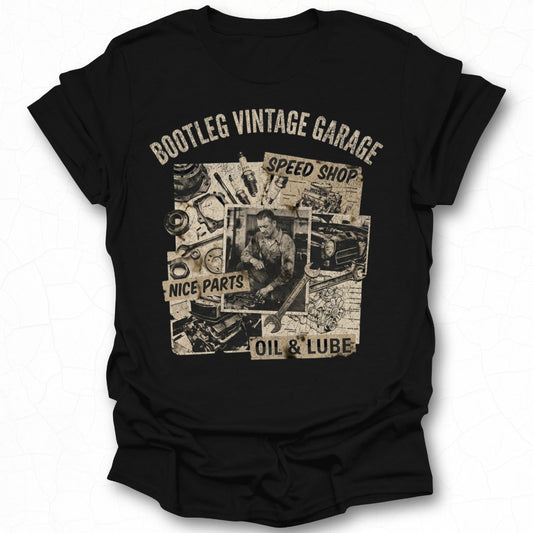 Bootleg Vintage Garage Speed Shop Nice Parts T-shirt