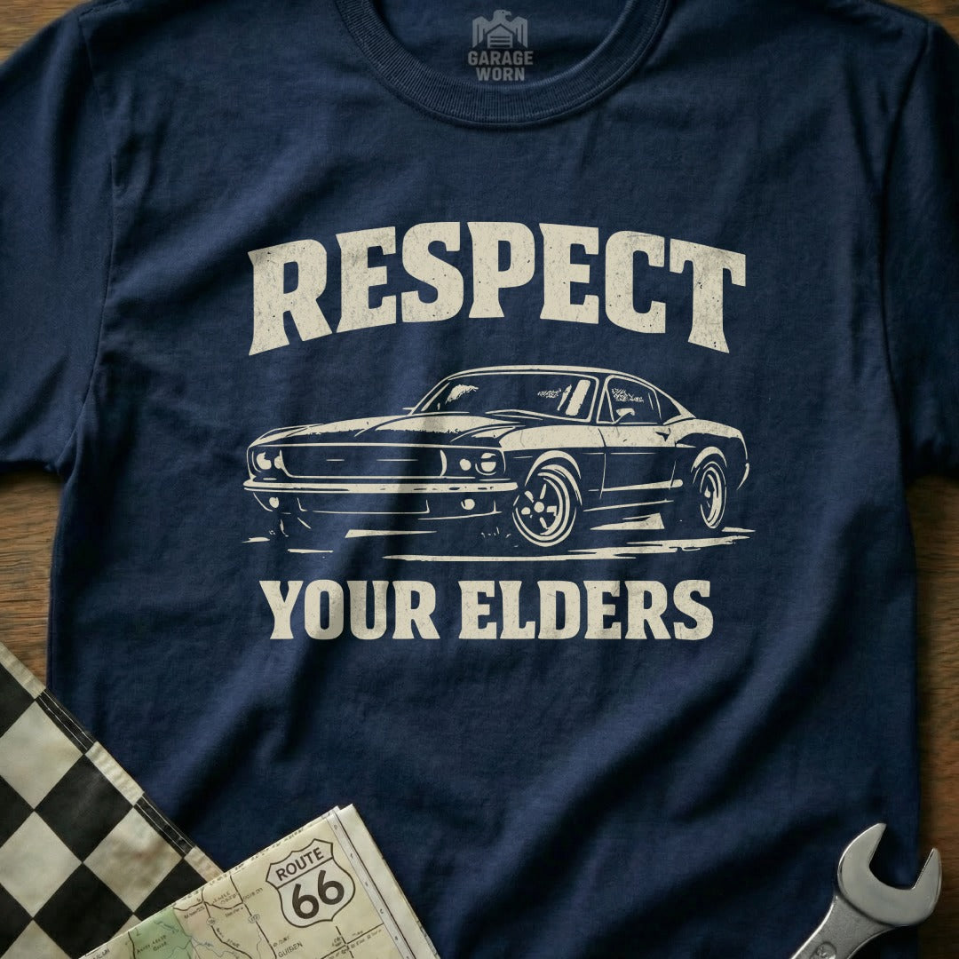 Respect Your Elders Classic Car T-shirt Product