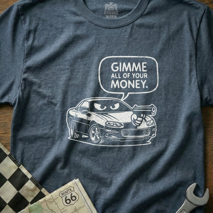 Angry Cartoon Car Gun GIMME ALL OF YOUR MONEY product type